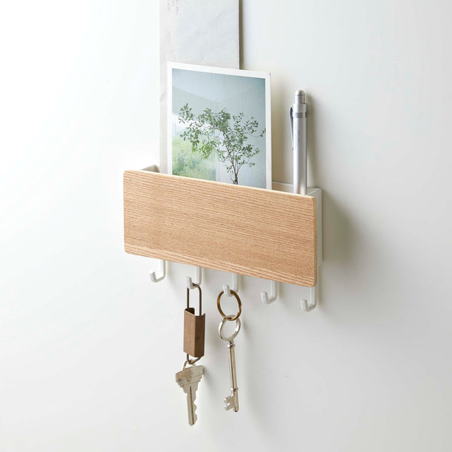 Magnetic Key Rack - Steel + Wood