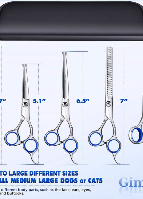 Gimars 6-in-1 Professional Stainless Steel Safety Pet Grooming Scissors
