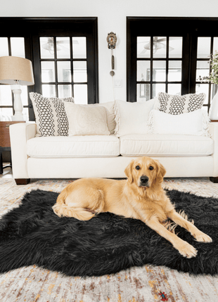 PupRug by Paw.com®  Faux Fur Orthopedic Dog Bed - Curve Midnight Black