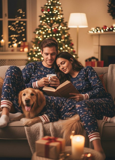 Santa Sleighs Pajama (Dog & Kids)