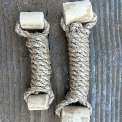 hemp rope + coffee wood toy