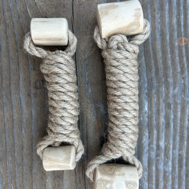 hemp rope + coffee wood toy