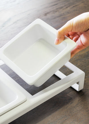 Pet Food Bowl - Steel + Ceramic