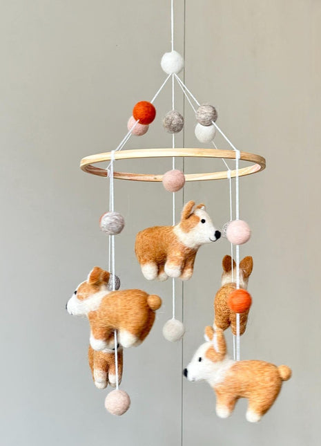 Felt Corgi Dog Baby Mobile
