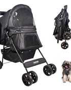 GOOPAWS 4-Wheel Promenade Pet Stroller for Small Dogs Cats, Black, 36'' - Pup List
