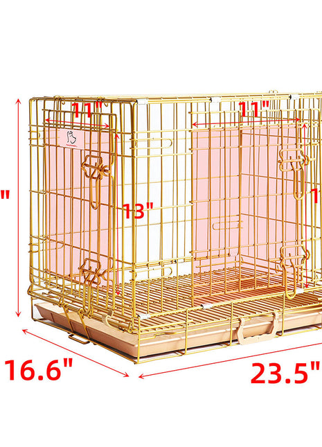 24-42" Collapsible Copper Gold Dog Crate GLD24-42 - Pup List