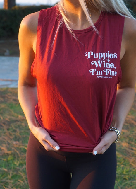 Puppies & Wine 2.0 - Women's Sleeveless