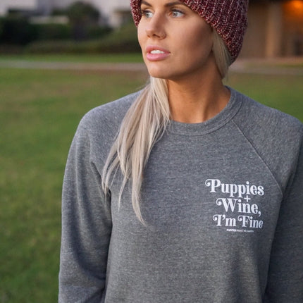 Puppies & Wine 2.0 Sweatshirt | Cozy Dog Lover Pullover