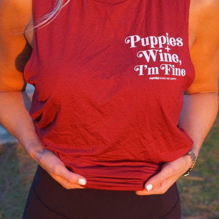 Puppies & Wine 2.0 - Women's Sleeveless