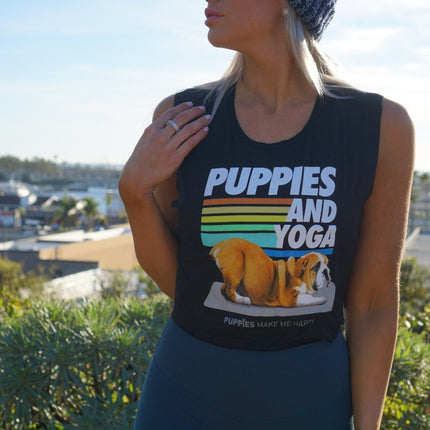 Puppies & Yoga | Custom Dog Crop Top | Gift for Dog Lovers