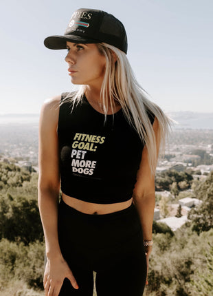 Fitness Goals: Pet More Dogs Crop Top | Gift for Dog Moms | Made in USA | 5 Colors