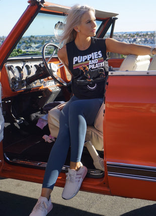 Puppies & Pilates Crop Top | Gift for Dog Moms & Yoga Lovers