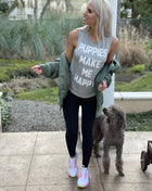 Puppies Make Me Happy |  Women's Sleeveless Tank | Made in USA