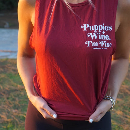 Puppies & Wine 2.0 - Women's Sleeveless