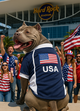 Parisian Pet 'Team USA' Dog & Cat Shirt – Embroidered USA Jersey, Perfect for Sports and Vacations – Red, White, and Blue - Pup List