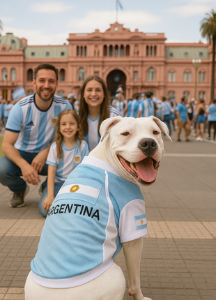 Parisian Pet 'Team Argentina' Jersey for Dogs & Cats – Perfect Soccer Fan Apparel, Blue and White