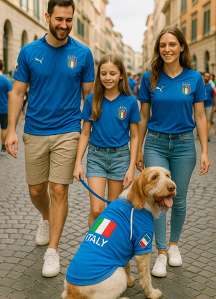 Parisian Pet 'Team Italy' Jersey for Dogs & Cats – Soccer Fan Apparel for Pets, Italy National Team Colors, Blue and White - Pup List
