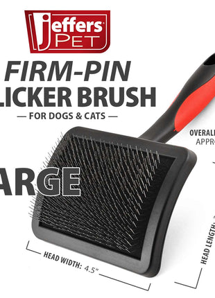 Jeffers Firm Pin Universal Slicker Pet Grooming Brush
