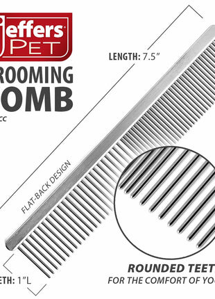 Jeffers Flat Back Pet Grooming Combs