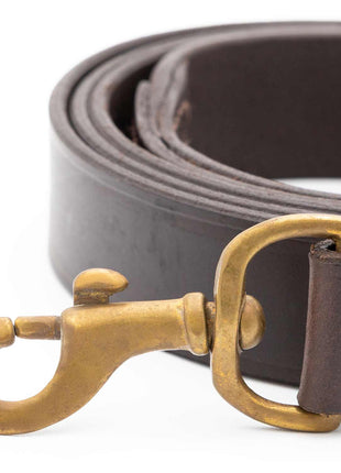 Jeffers Flat Leather Dog Leash with Hand Strap Handle, 6'L