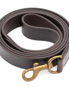 Jeffers Flat Leather Dog Leash with Hand Strap Handle, 6'L