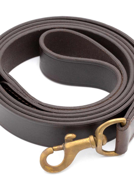 Jeffers Flat Leather Dog Leash with Hand Strap Handle, 6'L
