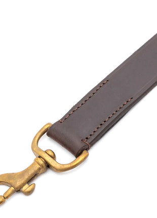 Jeffers Flat Leather Dog Leash with Hand Strap Handle, 6'L
