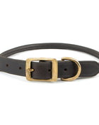 Jeffers Rolled Leather Dog Collars with Brass Hardware