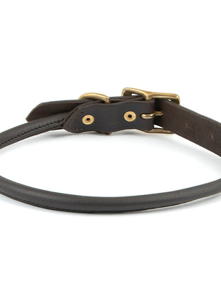 Jeffers Rolled Leather Dog Collars with Brass Hardware