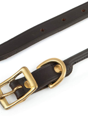 Jeffers Rolled Leather Dog Collars with Brass Hardware