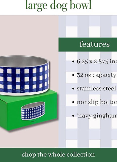 Kate Spade Navy Gingham Large Bowl