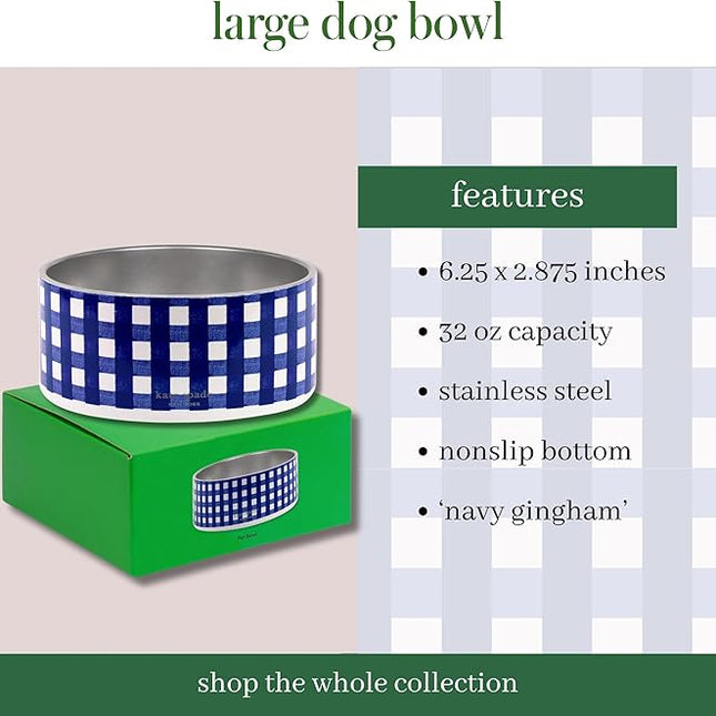 Kate Spade Navy Gingham Large Bowl