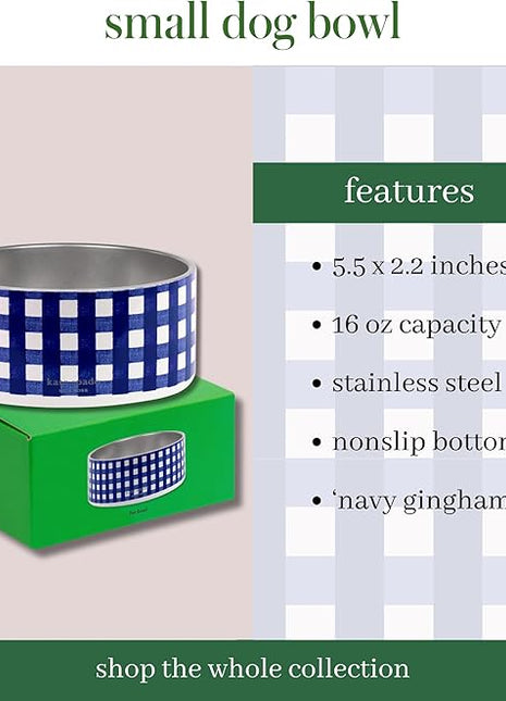 Kate Spade Navy Gingham Small Bowl