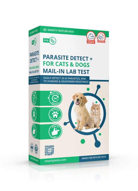 Parasite Detect+ for Dogs & Cats Mail-In Lab Test (PCR Test - Comprehensive): At-Home Testing