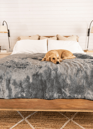 PupProtector™ Short Fur Waterproof Throw Blanket - Charcoal Grey