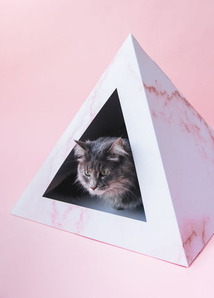 'Rose Quartz' Cardboard Cat Pyramid