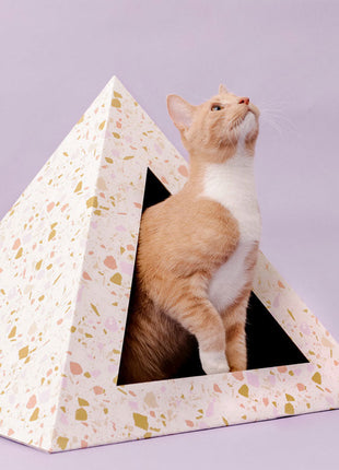 'Terrazzo' Cardboard Cat Pyramid