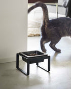 Single Pet Food Bowl - Tall - Steel + Ceramic