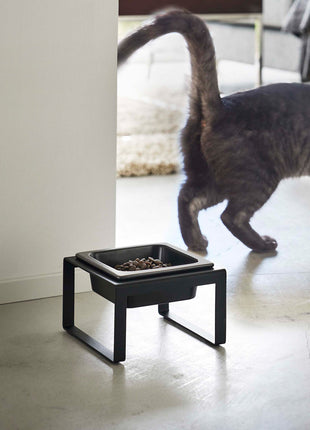 Single Pet Food Bowl - Tall - Steel + Ceramic