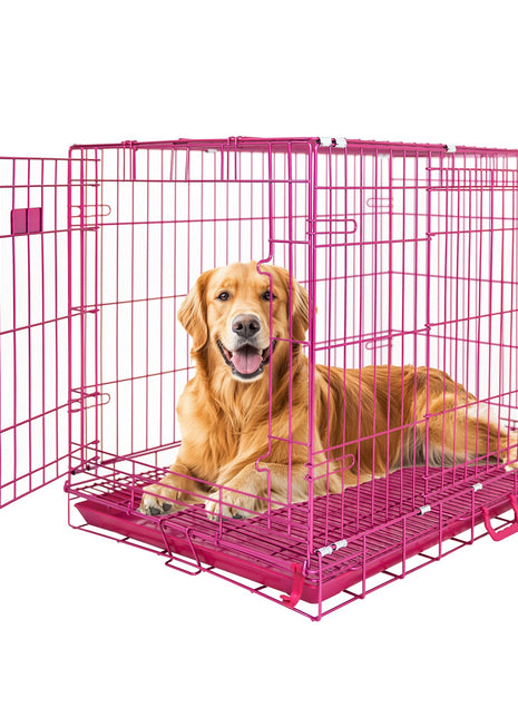 24-42" Collapsible Pink Dog Crate RED24-42 - Pup List