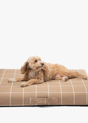 Tan Grid | Dog Bed or Bed Cover
