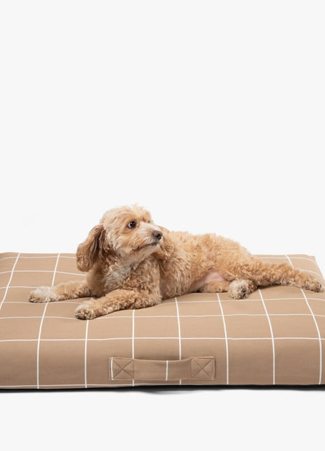 Tan Grid | Dog Bed or Bed Cover