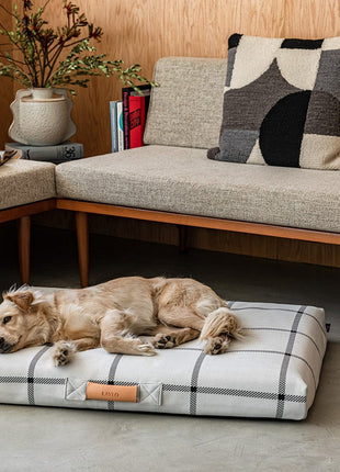 White Plaid | Dog Bed or Bed Cover