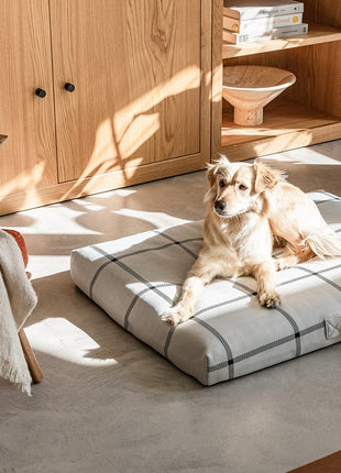 White Plaid | Dog Bed or Bed Cover