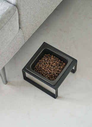 Single Pet Food Bowl - Tall - Steel + Ceramic
