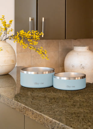 Tilley + Me Stainless Steel Pet Bowl – Non-Slip, Durable & Dishwasher Safe | 32oz and 64oz - Pup List