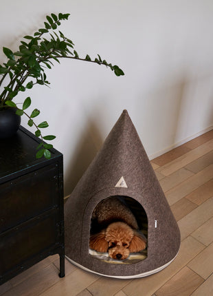 Nooee Pet Brown Felt Pet Cave