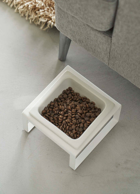 Single Pet Food Bowl - Steel + Ceramic