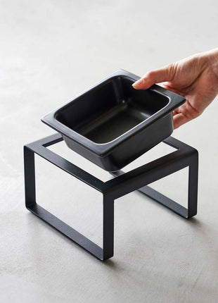 Single Pet Food Bowl - Tall - Steel + Ceramic