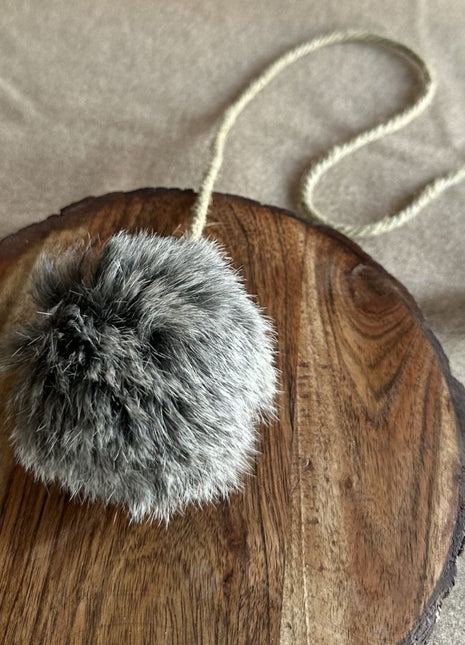 Rabbit Fur Ball with Rope Cat Toy